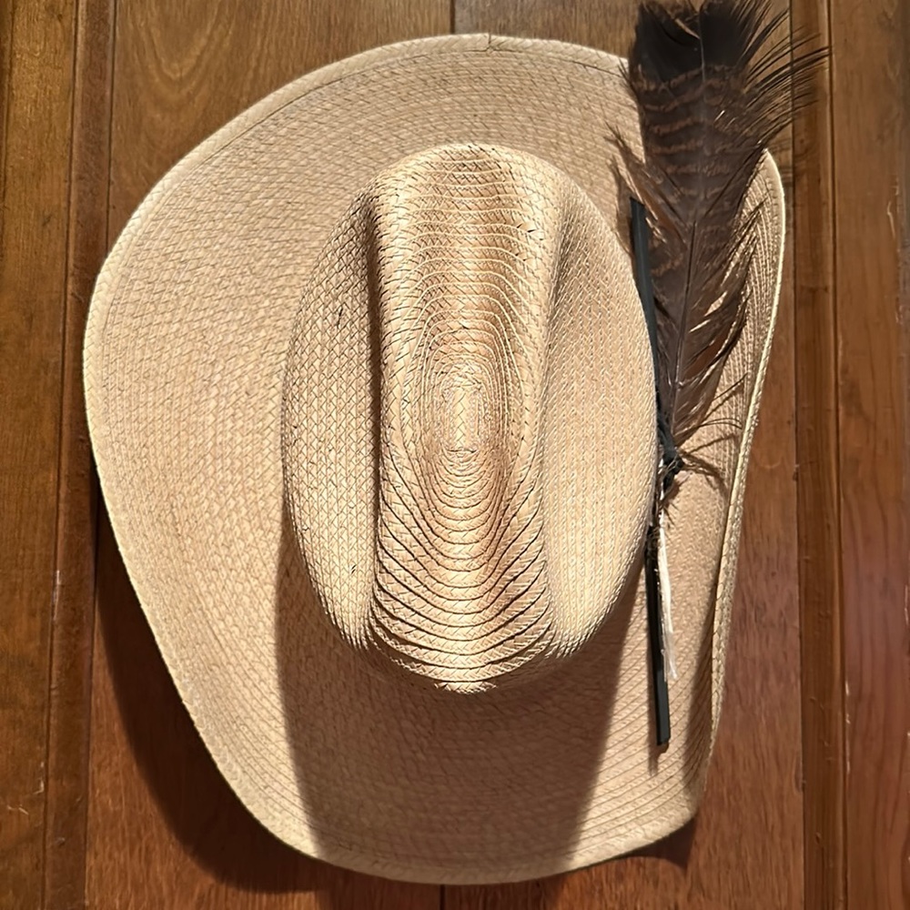 ⚜️ GUC western ranch straw cowboy hat OS 💫 UNISEX Red-tail Hawk 🪶